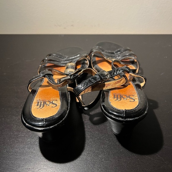 Söfft Black Strappy Wedge Sandals – Size 9.5 US - Picture 4 of 6